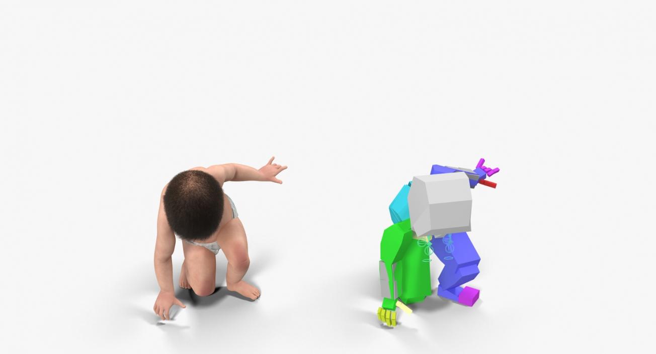 3D Small Baby Boys Rigged Collection model