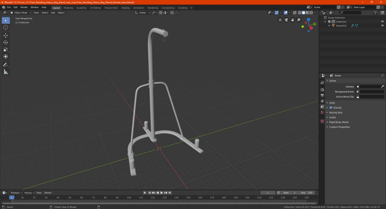 Free Standing Heavy Bag Stand 3D model