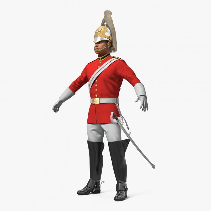 3D British Royal Lifeguard Cavalry Soldier with Fur model