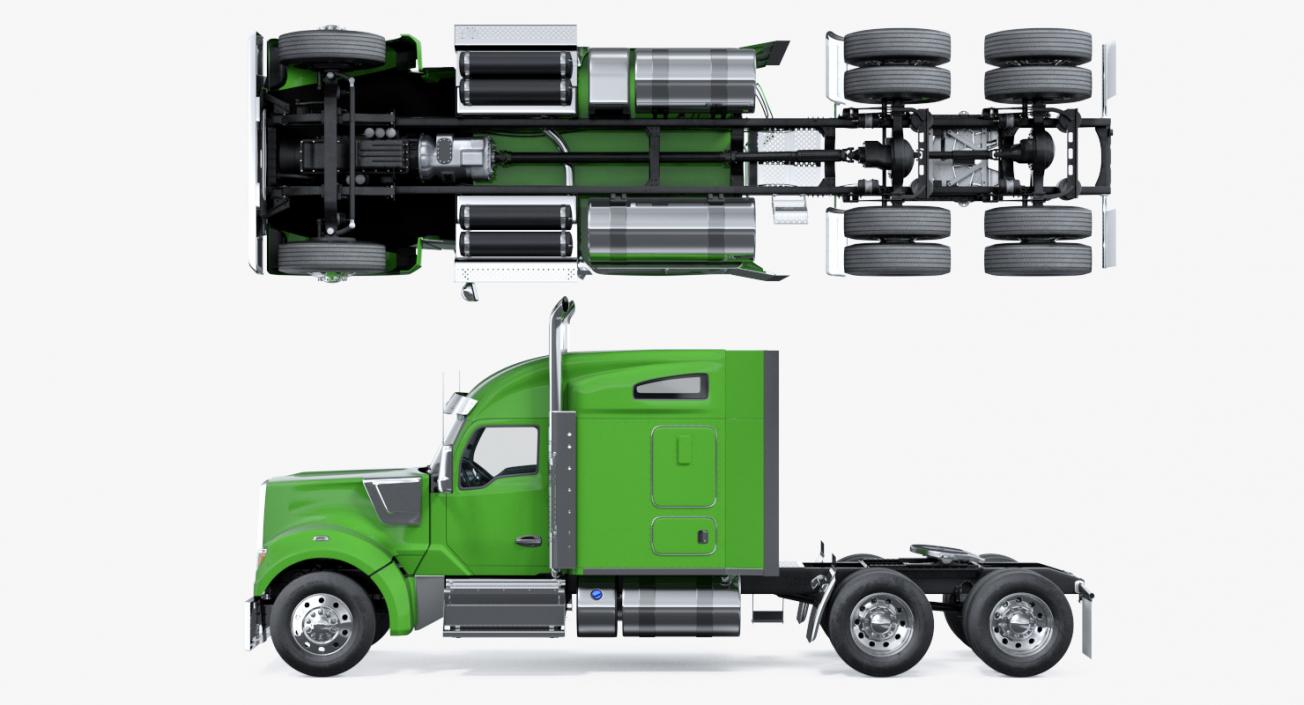 3D Long Hood Truck Generic model
