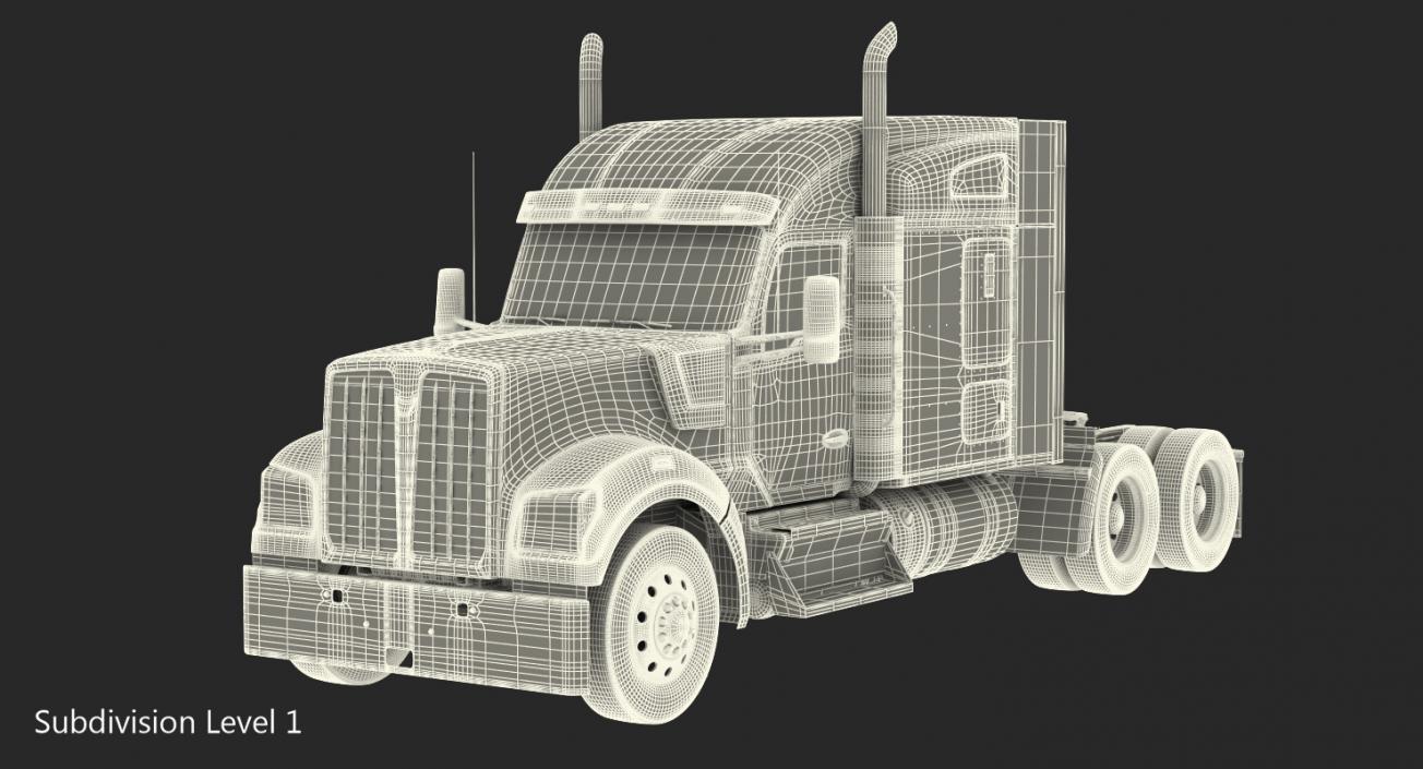 3D Long Hood Truck Generic model