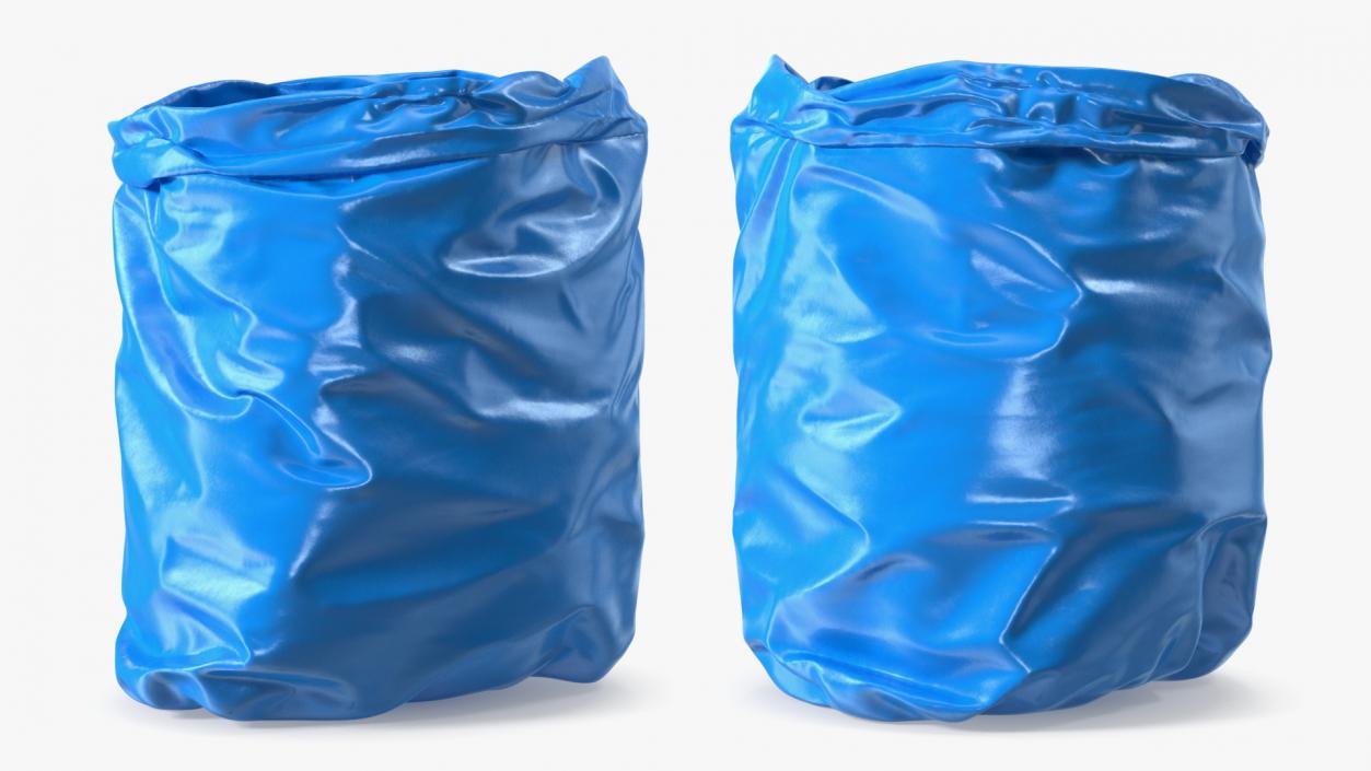 Open Blue Trash Bag 3D model