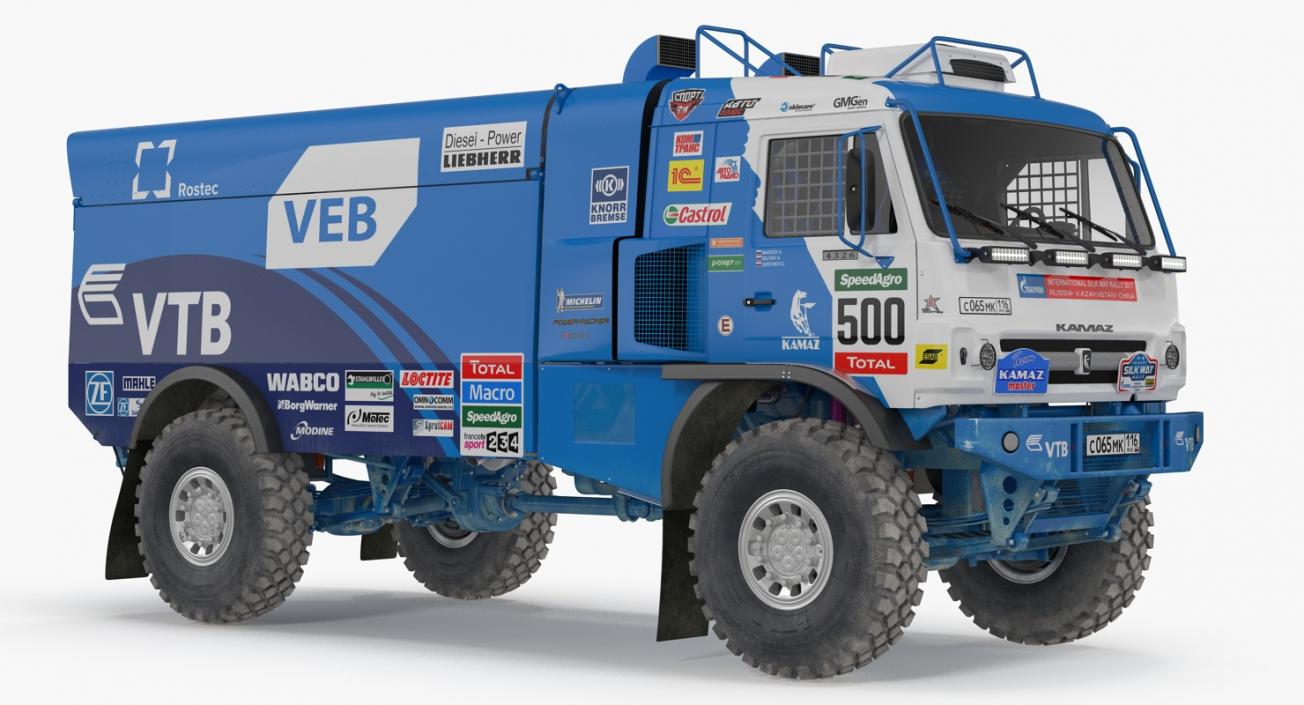 KAMAZ Dakar Racing Truck 4326 VK Rigged 3D model