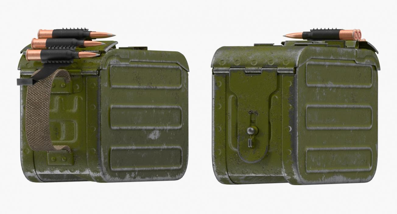 3D PKM With 100 Round Ammunition Box model