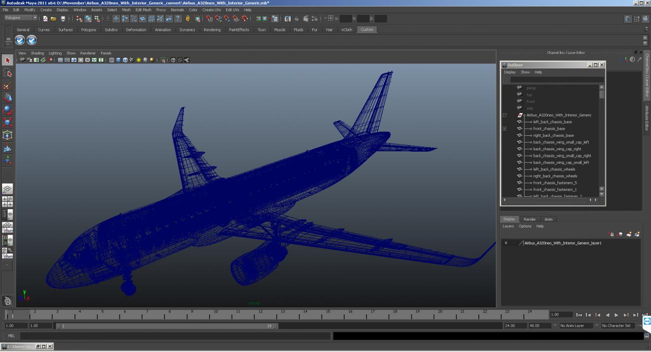 3D Airbus A320neo With Interior Generic