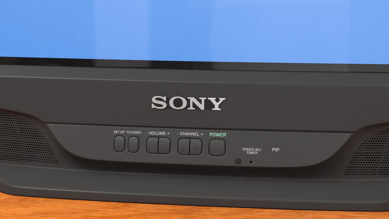 3D model Sony KV-27S46 Retro CRT TV with IR Control On