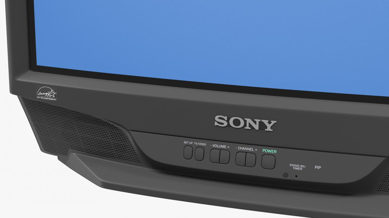 3D model Sony KV-27S46 Retro CRT TV with IR Control On