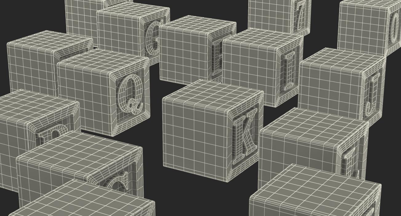 3D Wooden Alphabet Blocks Set