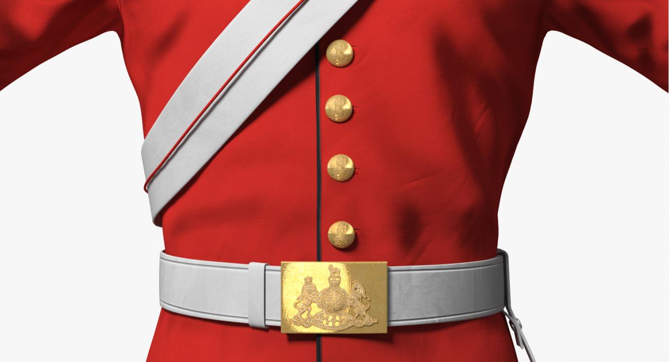 3D British Cavalry Royal Life Guard Uniform Set with Fur model