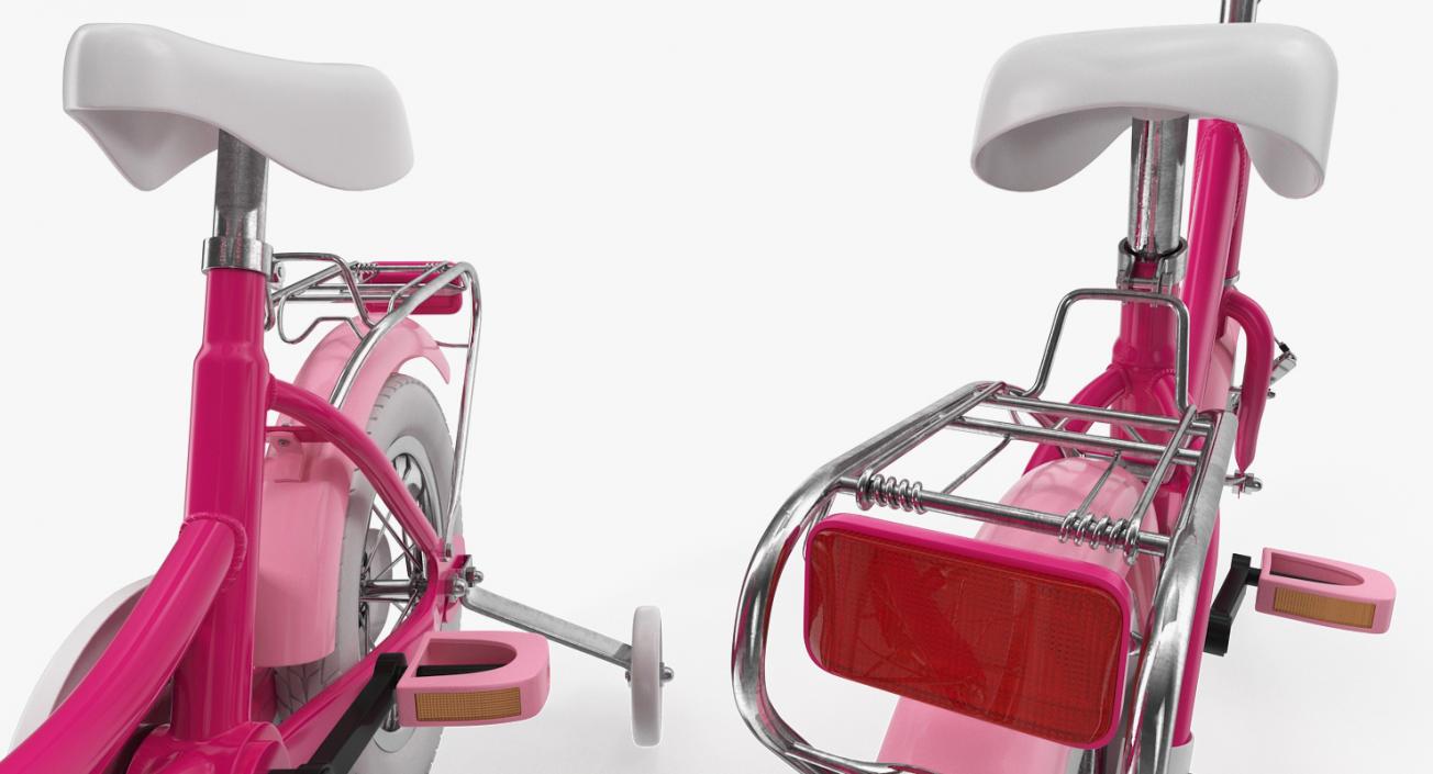 3D Girls Kids Bike with Training Wheels