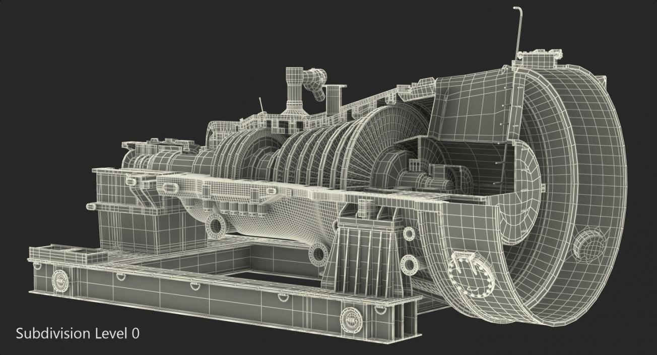 3D model Cross Section of Steam Turbine