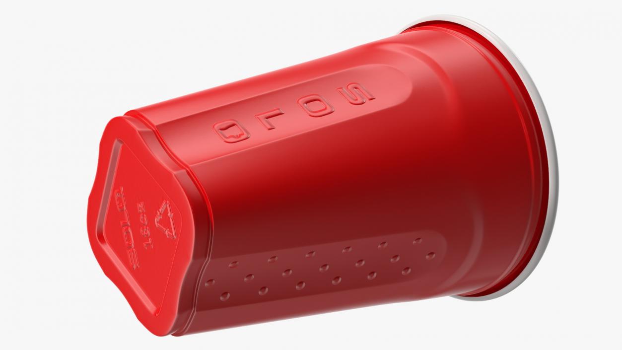 3D Solo Squared Plastic Cup Red model