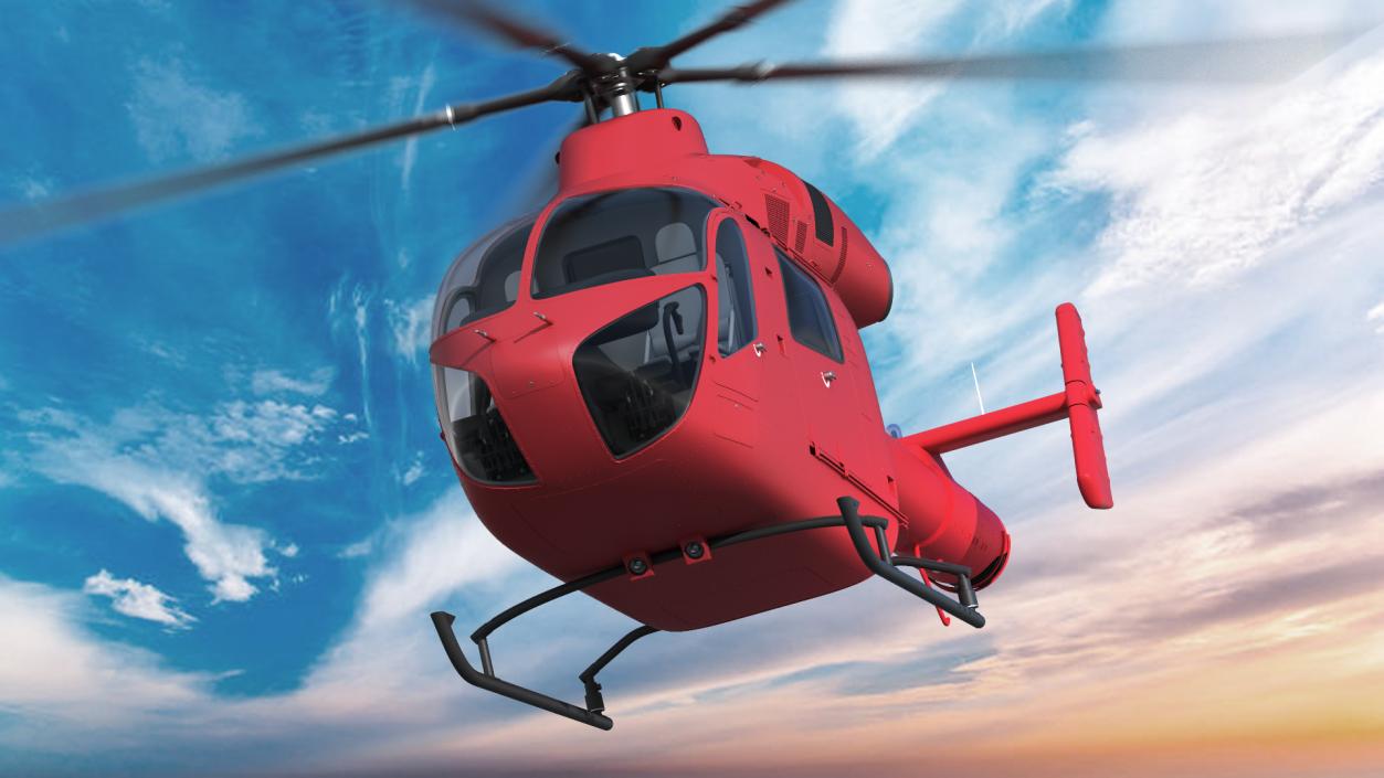 Light Twin Utility Helicopter 3D model