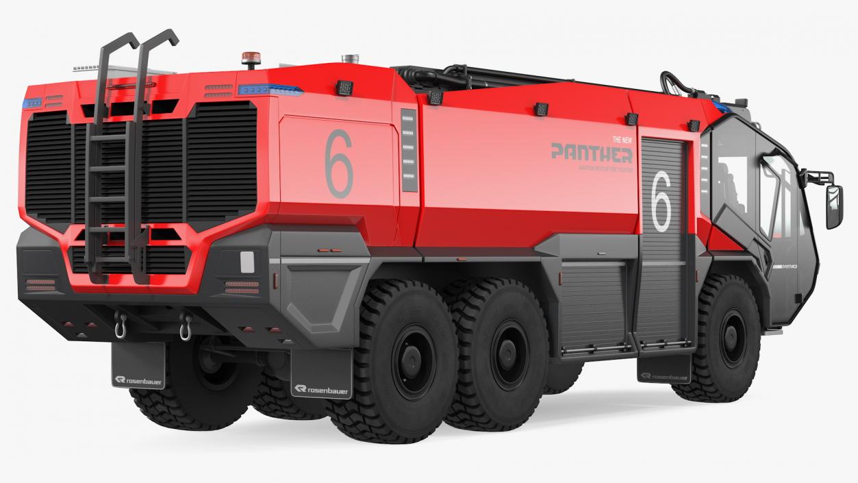 3D Rosenbauer Panther 6x6 Firefighting Truck Rigged model