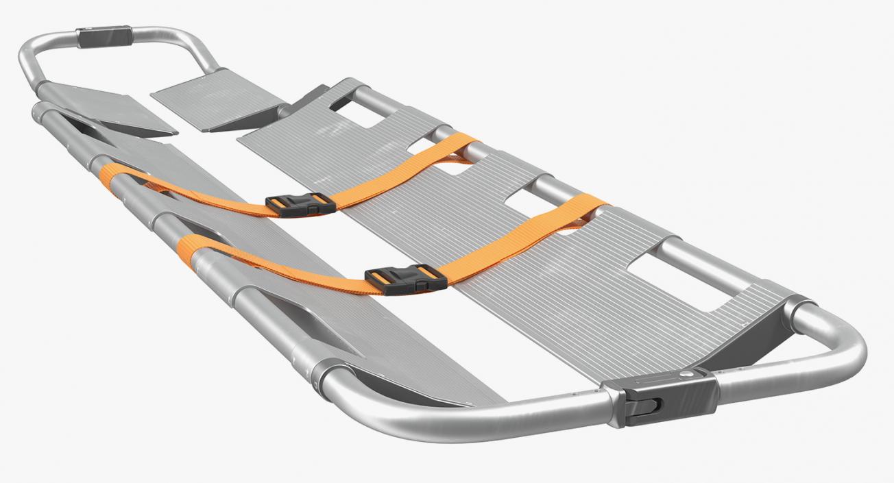 3D Aluminium Folding Scoop Stretcher model