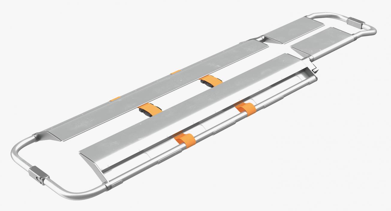 3D Aluminium Folding Scoop Stretcher model