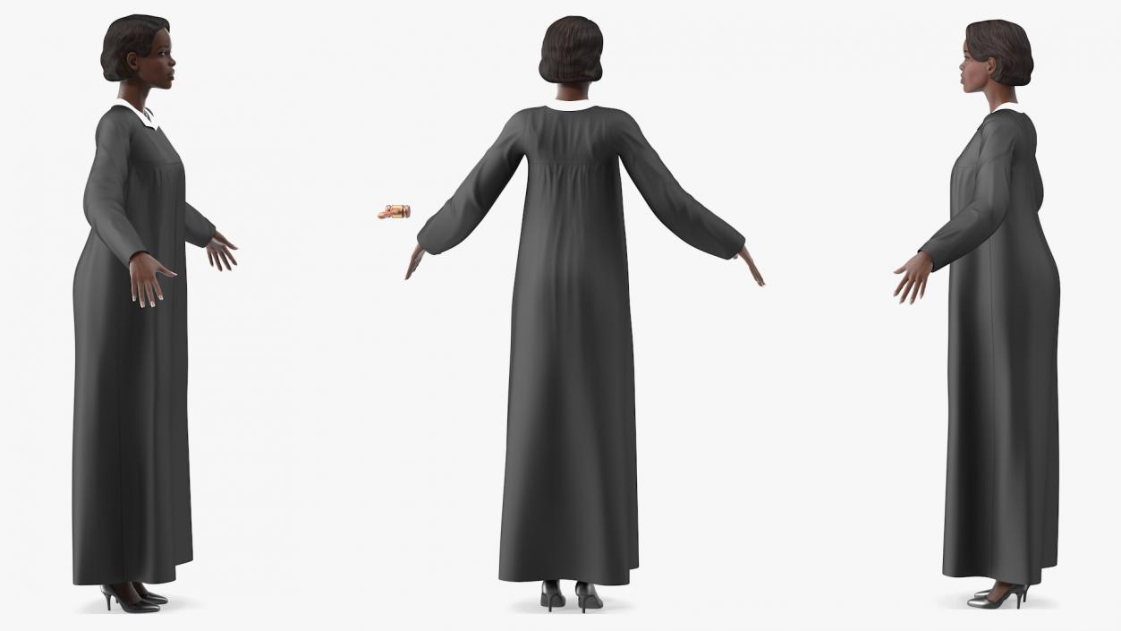 Dark Skin Judge Woman Neutral Pose 3D model