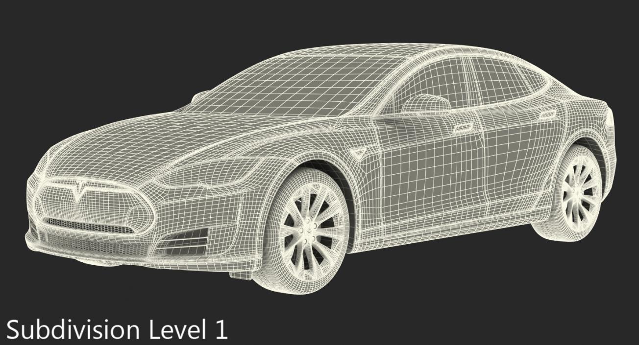 3D Tesla Model S 60D 2015 Rigged 3D Model model