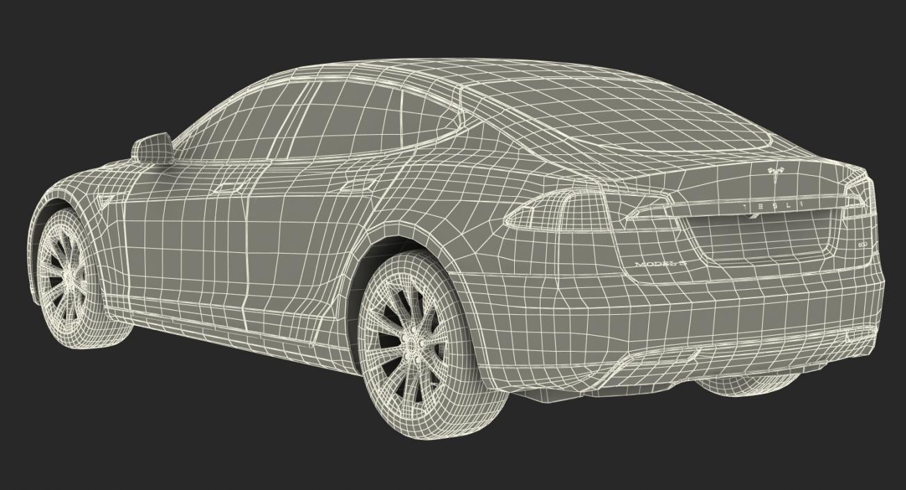 3D Tesla Model S 60D 2015 Rigged 3D Model model