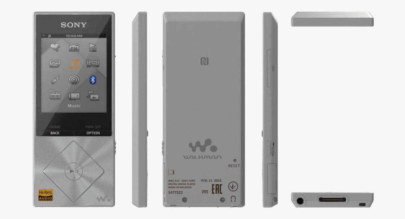 Sony NWZ A15 Walkman Video MP3 Player Silver 3D model
