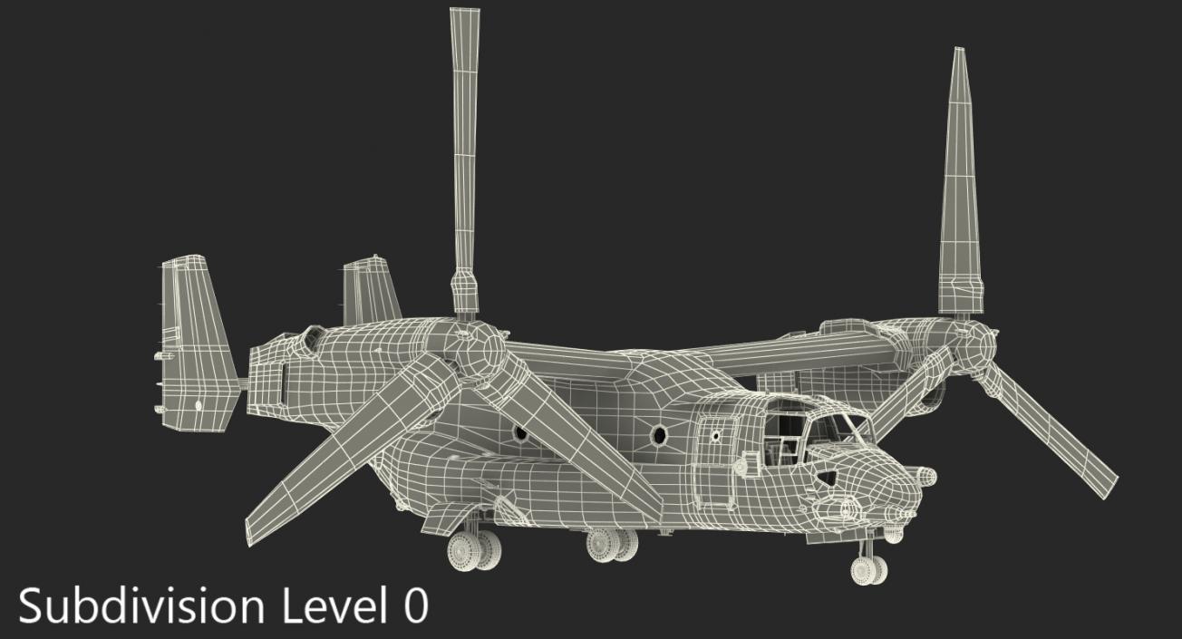 Military Transport Aircraft V-22 Osprey 3D model