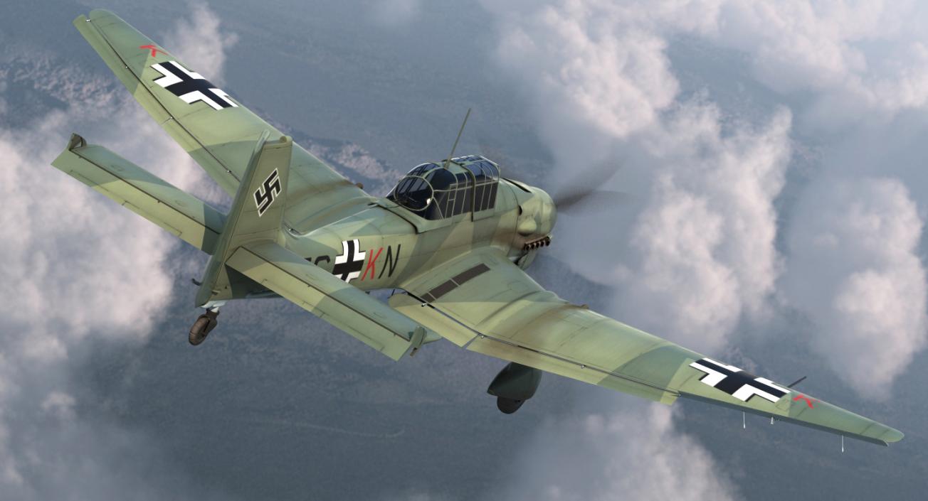 Junkers Ju 87 German Dive Bomber Rigged 3D model