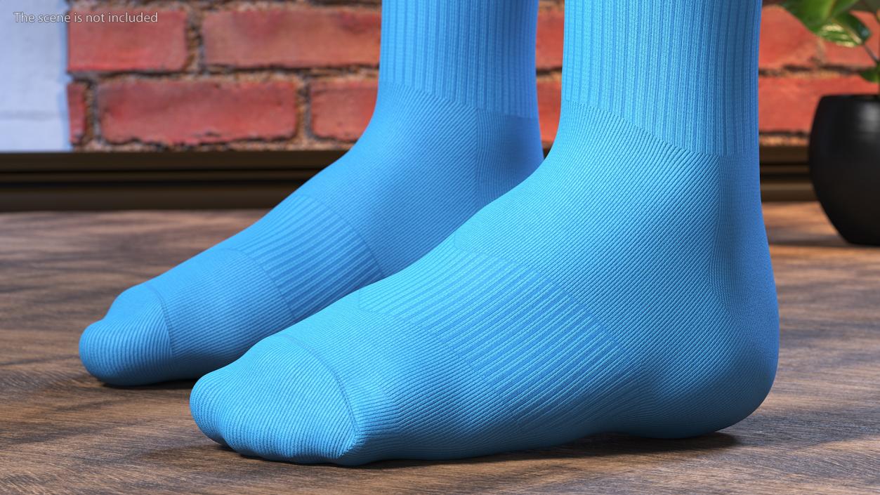 3D Long Socks Nike Blue on The Foot Standing