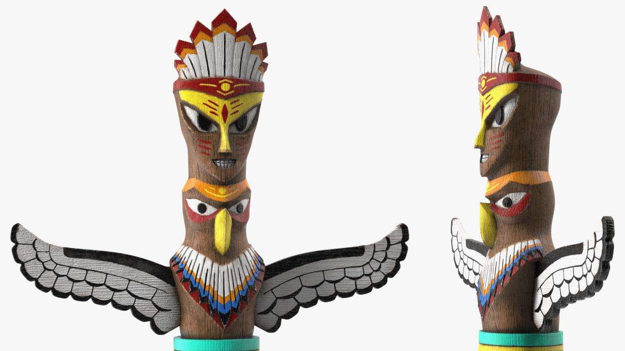 3D Vintage Totem Pole model