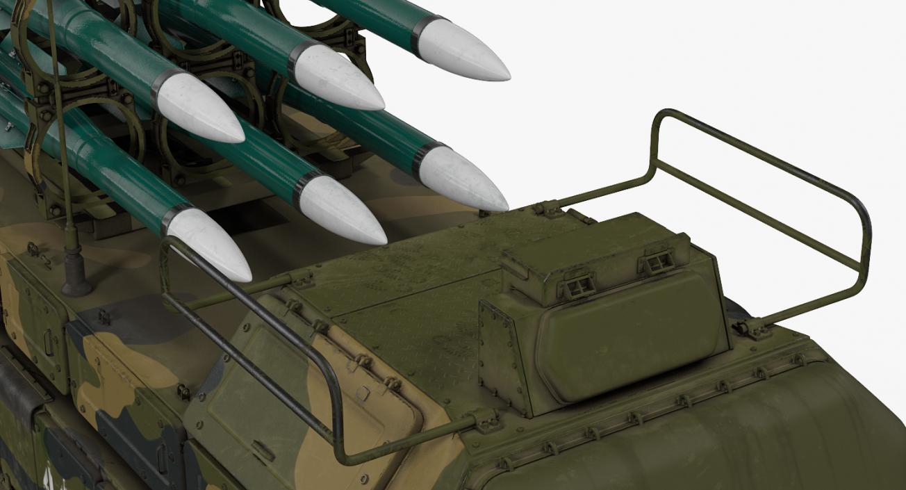 Buk M3 Surface to Air Missile Systems Camo Rigged 3D model