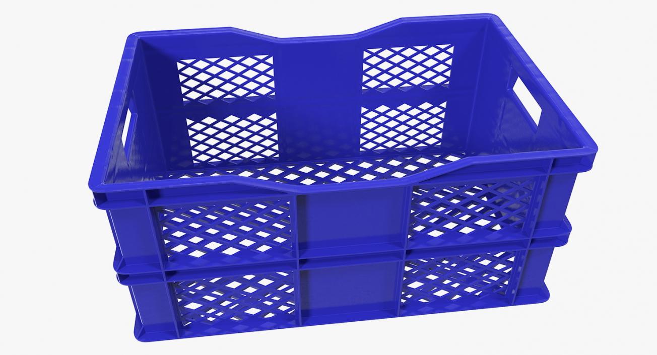 Folding Handle Trolley with Crates 3D model