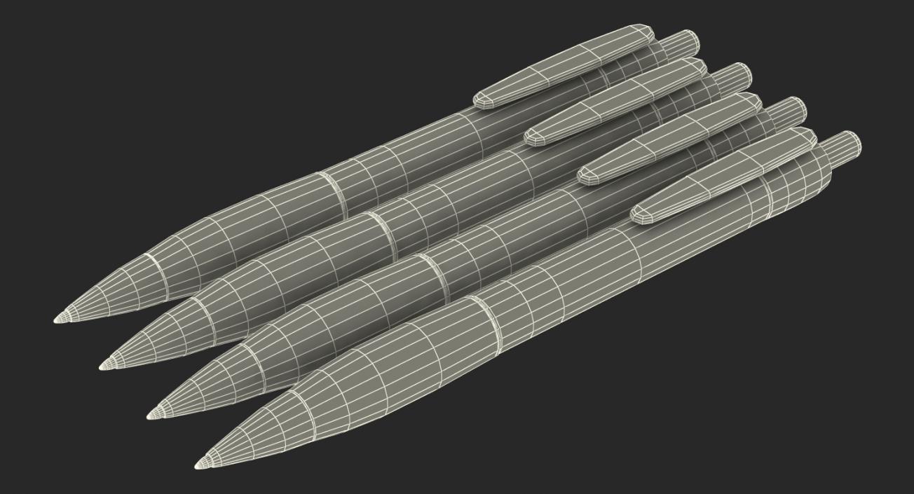 3D model Retractable Ballpoint Pens Set