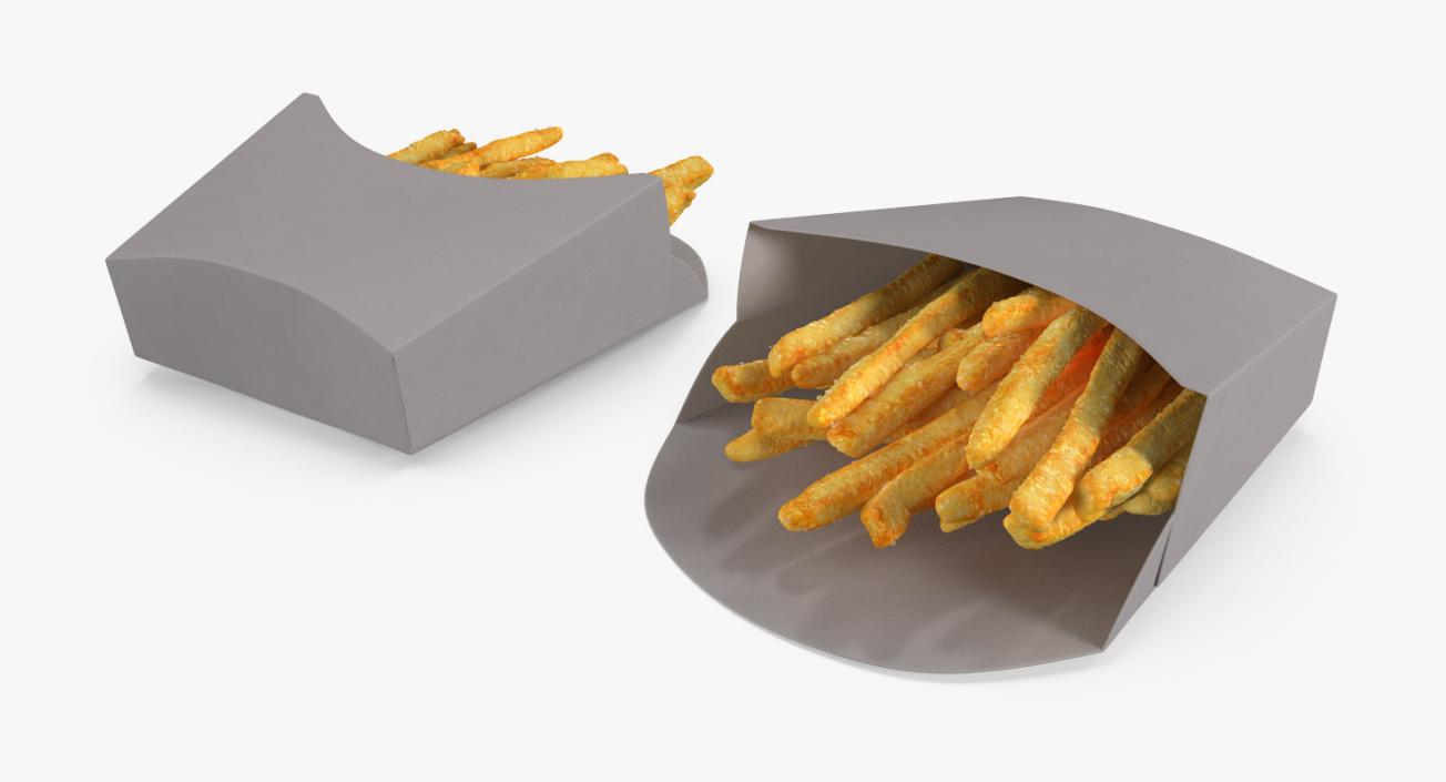 Hamburger and French Fry 3D model
