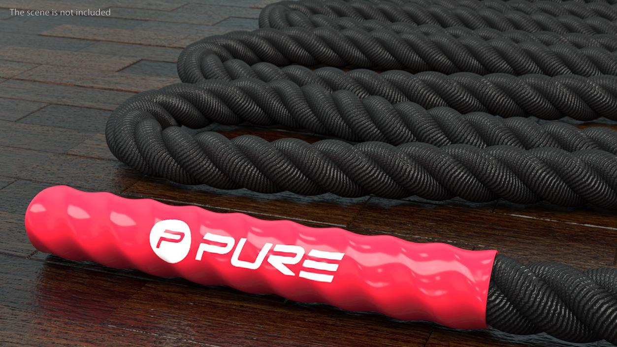 3D Pure2Improve Battle Rope Black with Red Handle