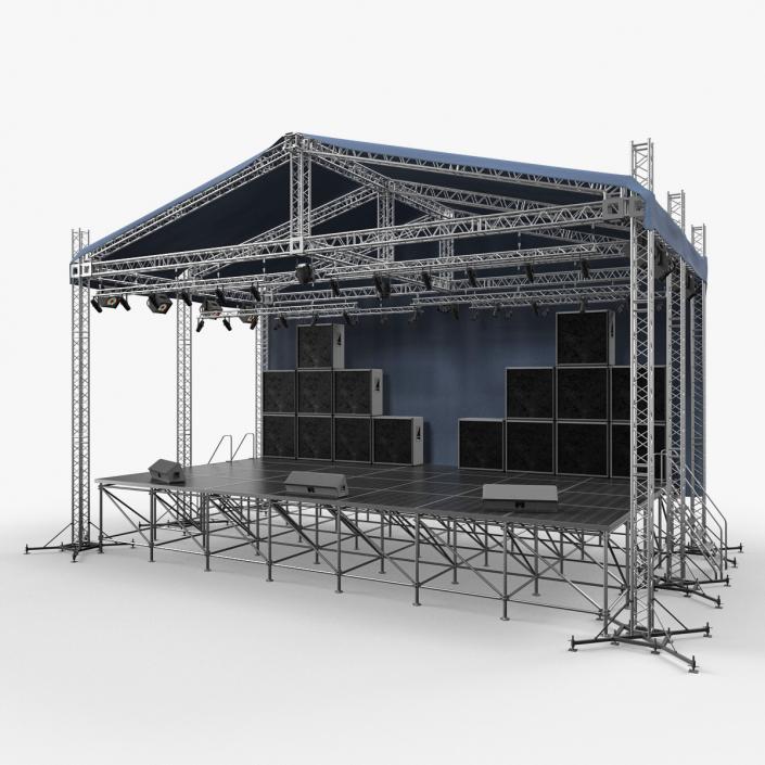 3D Concert Scene with Equipment model