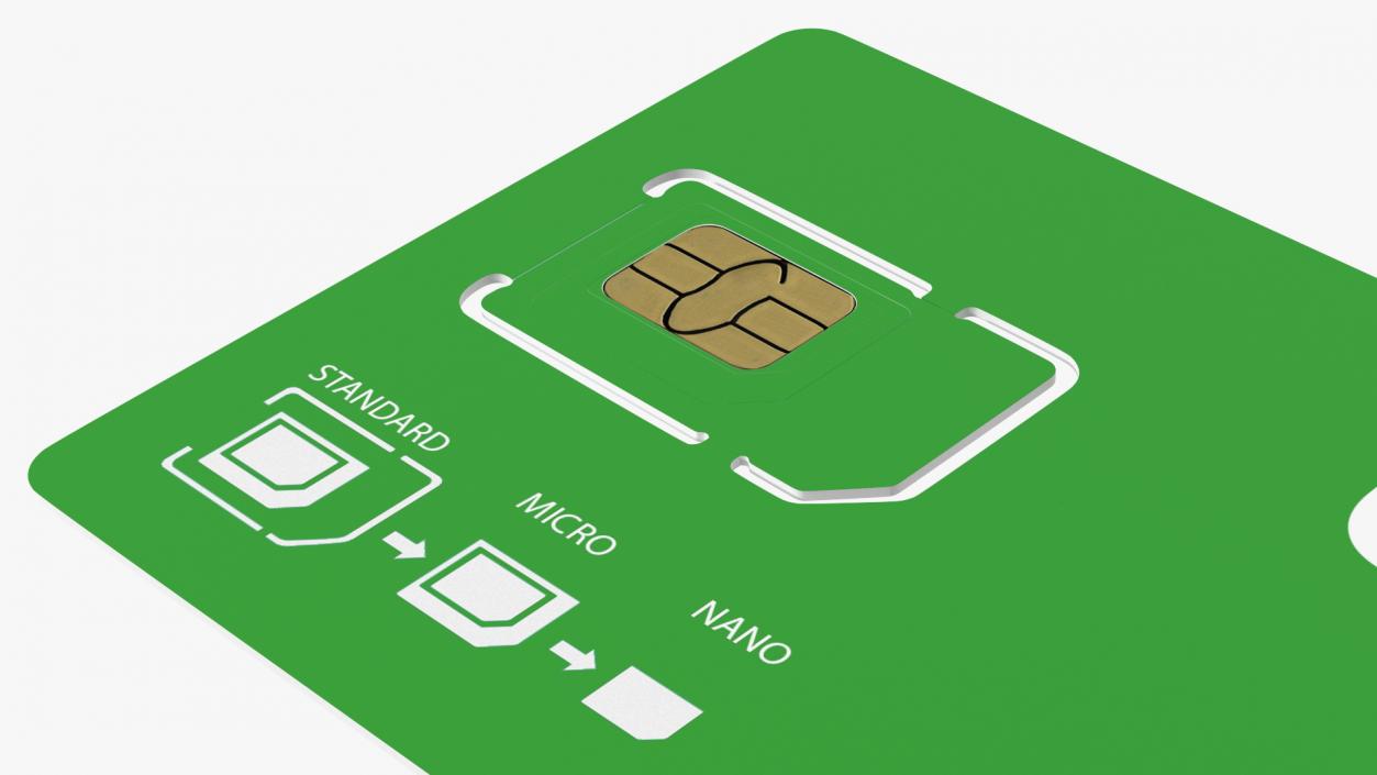 Sim Card Green Your Logo 3D model