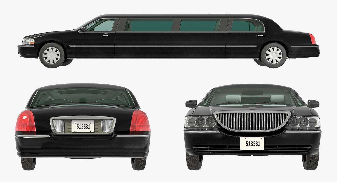 3D Limousine Generic Black model