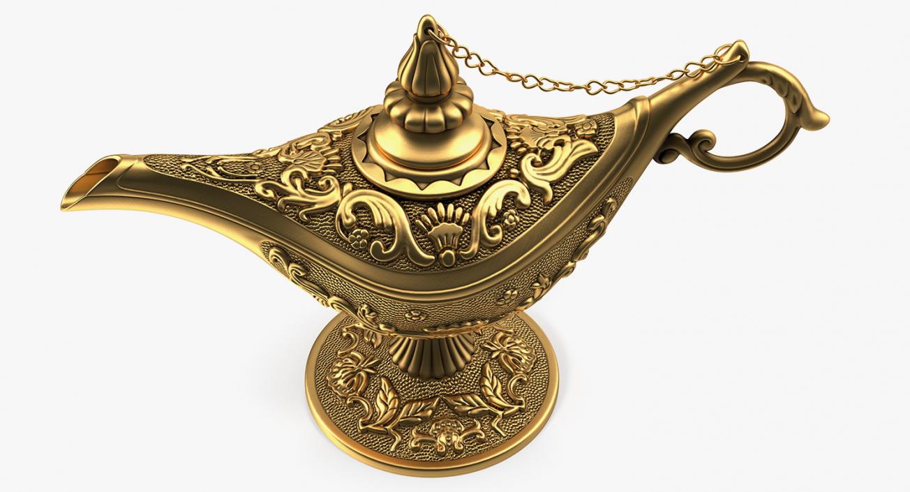 3D Antique Magic Lamp Gold model