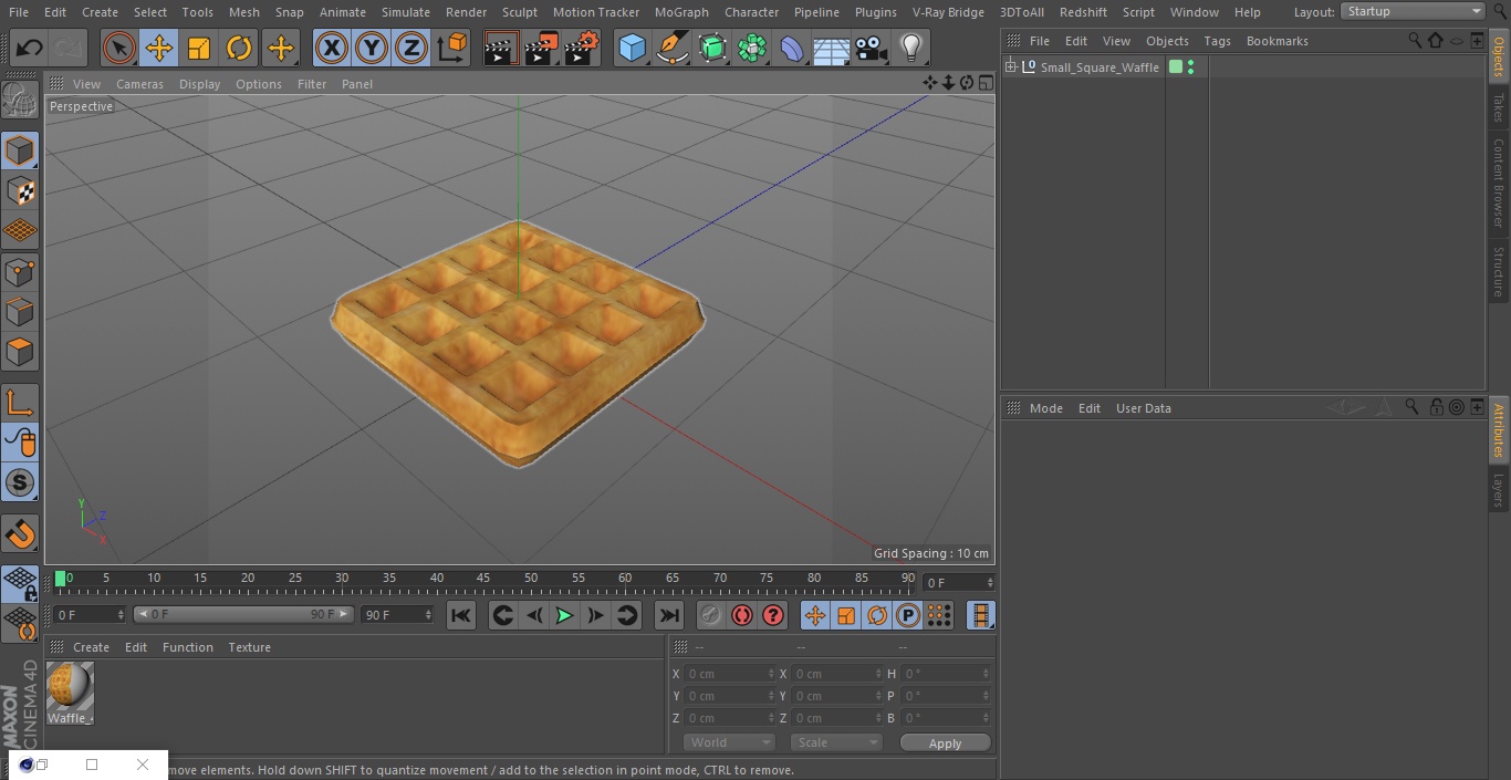 Small Square Waffle 3D model