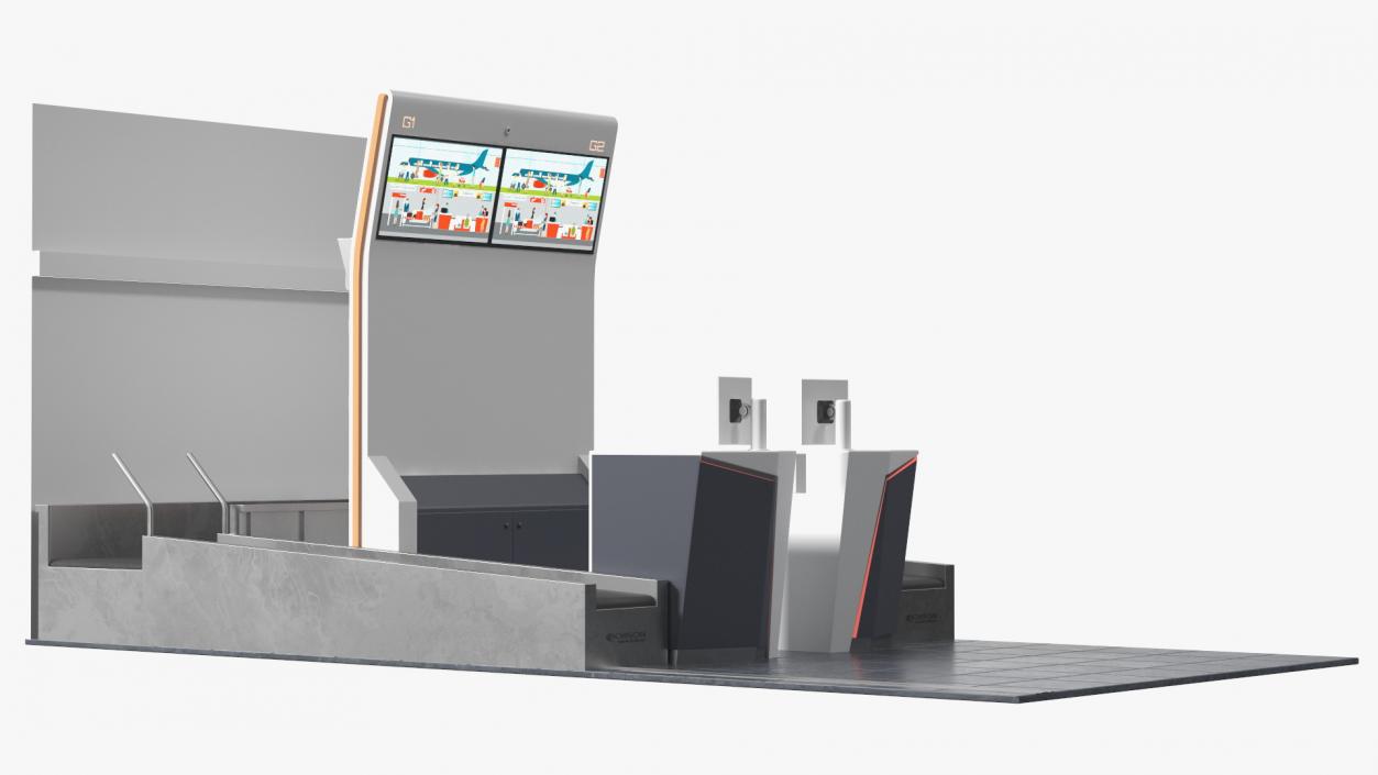 3D Airport Check-In Desk