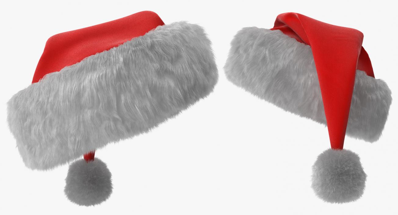 Santa Claus Hat with Fur 3D model