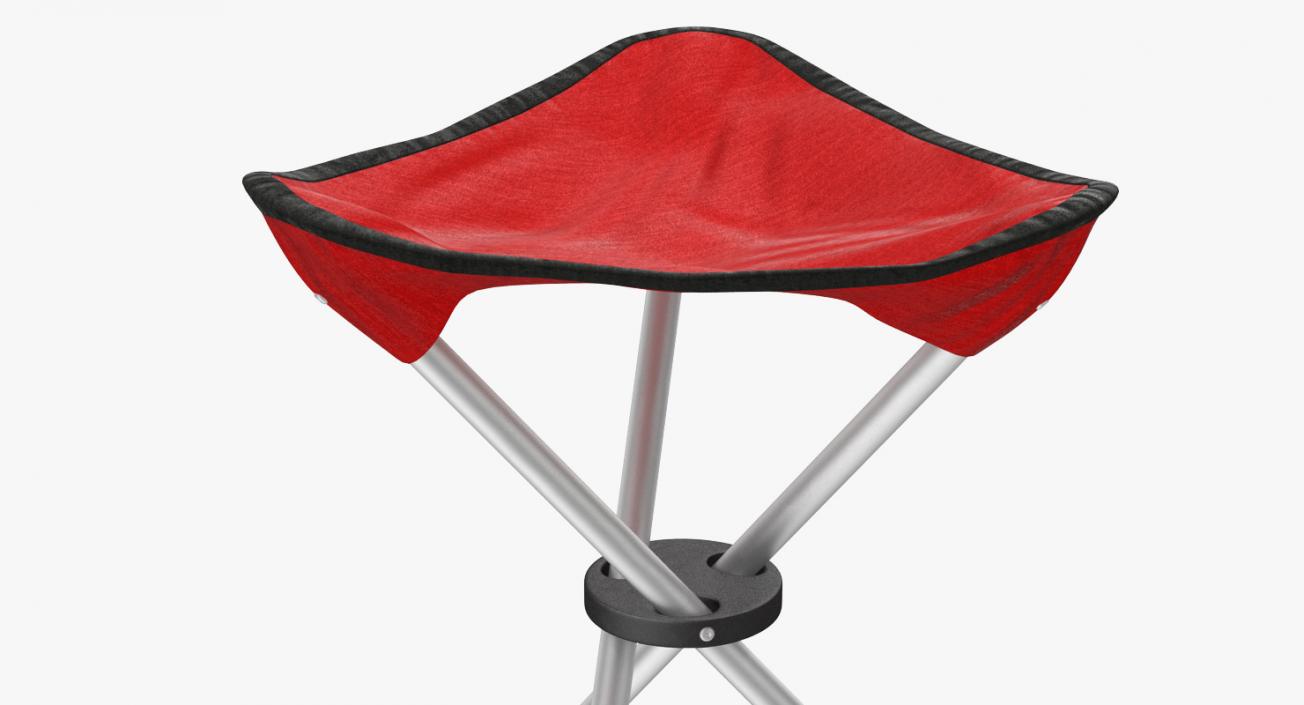 3D model Folding Tripod Fishing Camping Chair Red