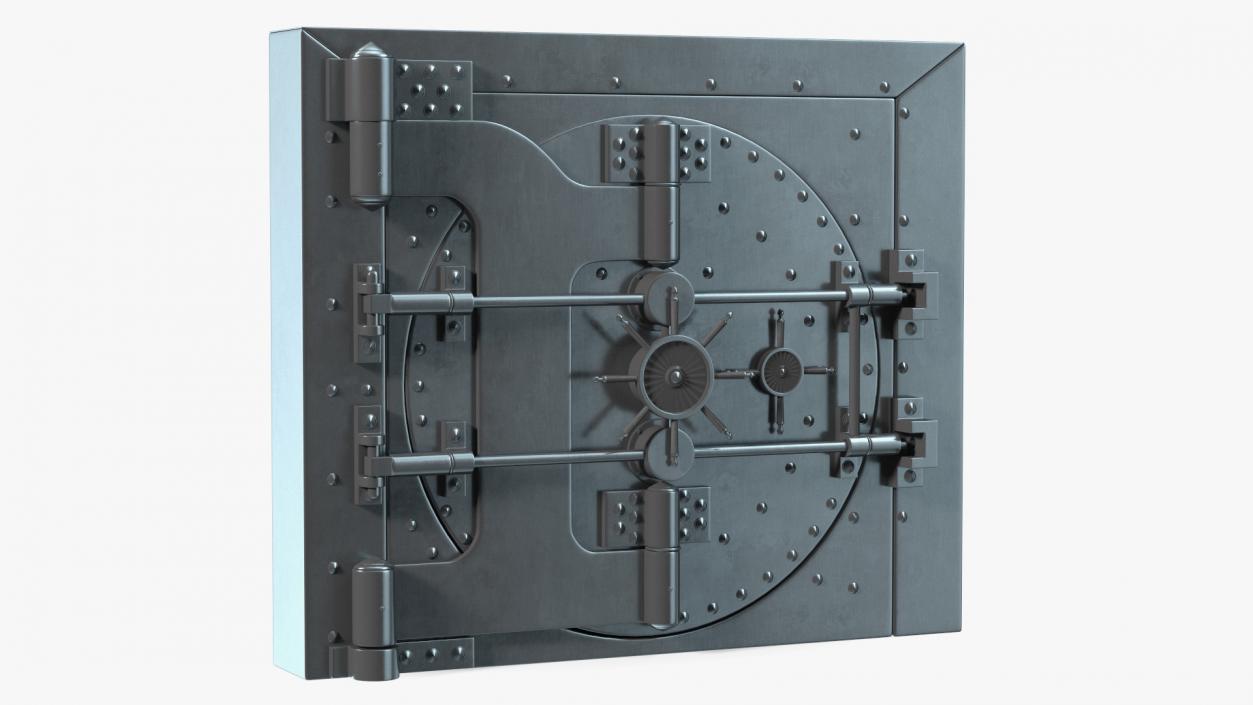 3D model Security Dark Metal Bank Vault Door