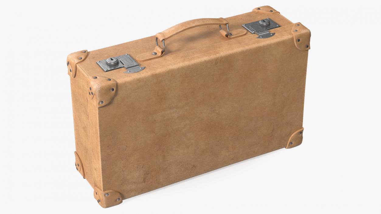 3D model Vintage Leather Suitcase Small