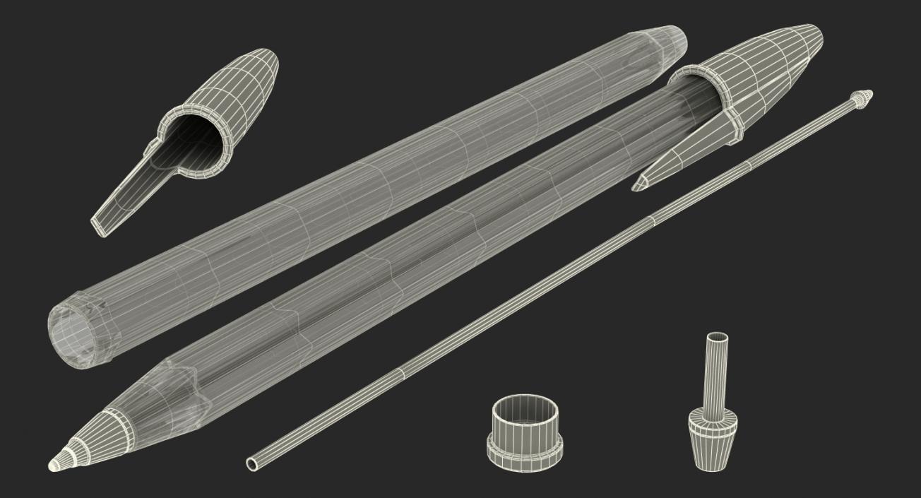 3D Transparent Plastic Ballpoint Pen model