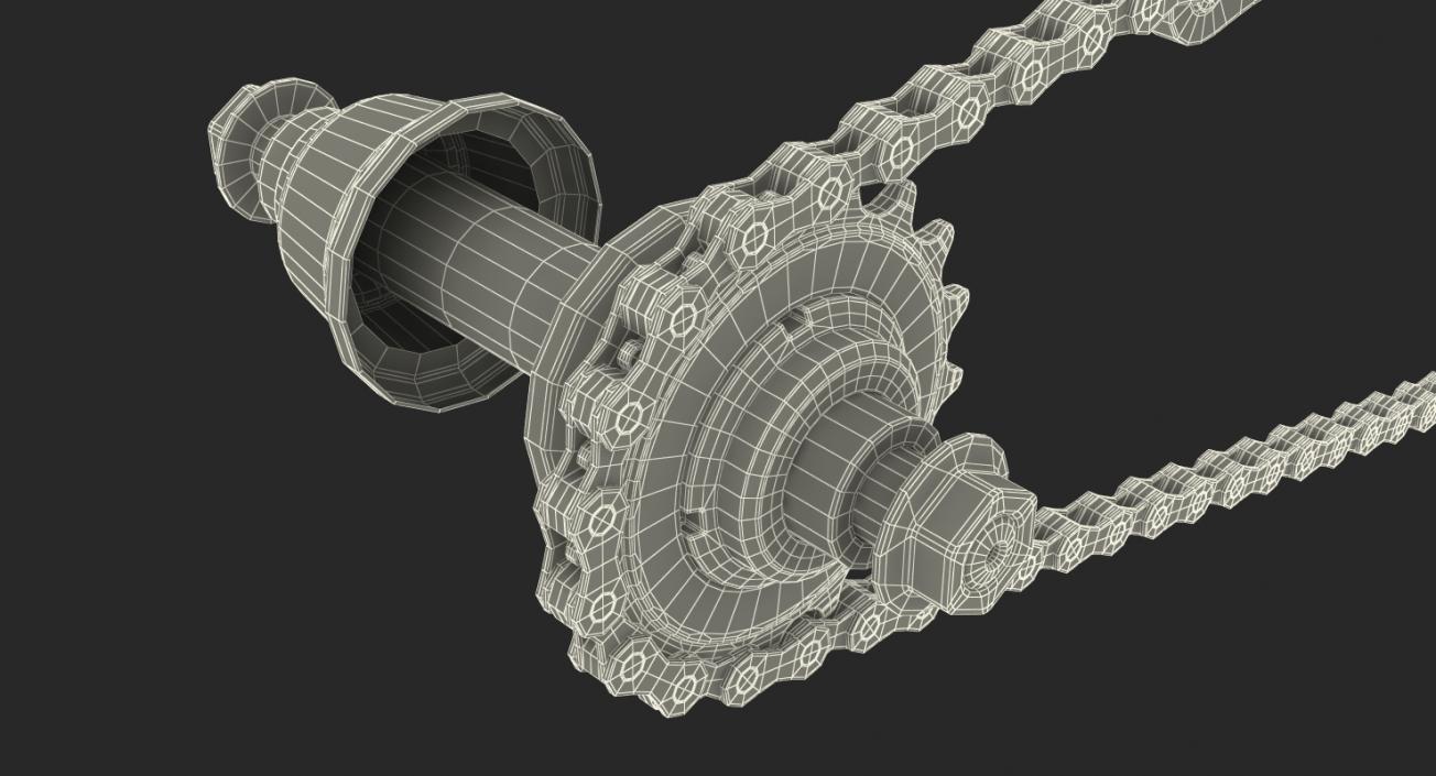 3D model Bicycle Chain with Pedals