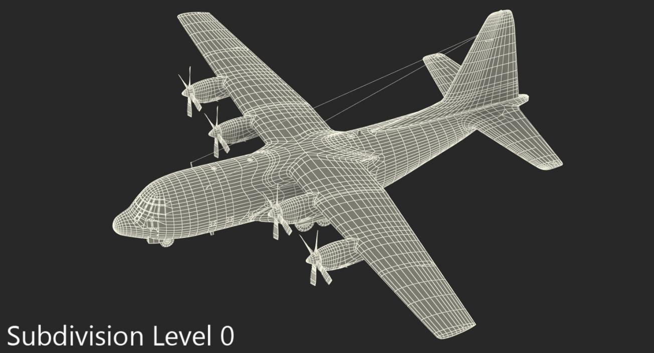 3D Lockheed C-130H Hercules L-382 Japan Air Force Rigged model