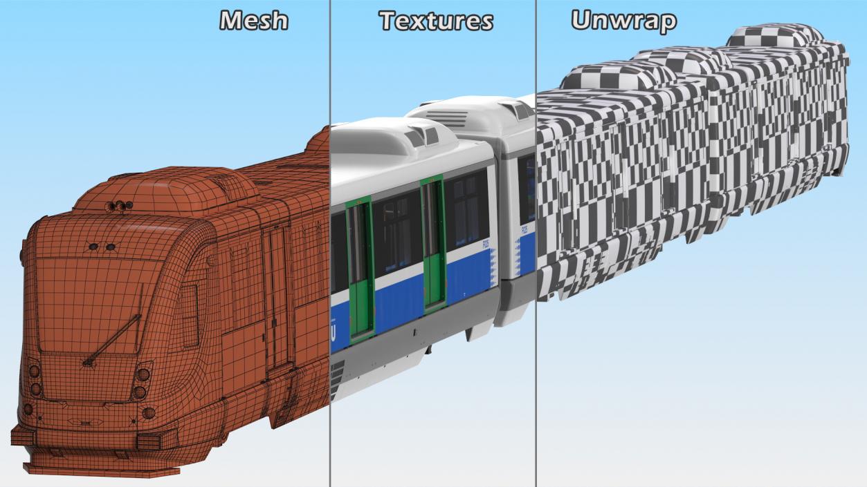 3D VLT Train Rigged