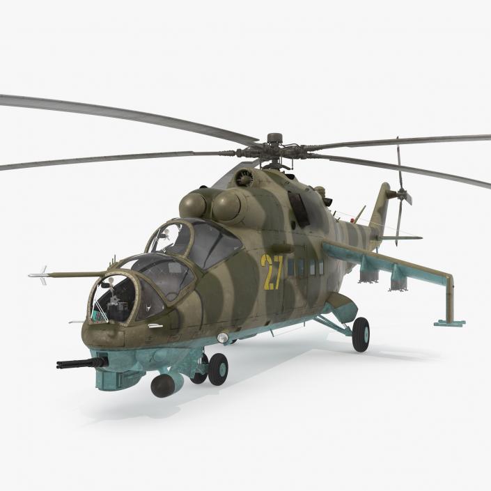 3D Russian Helicopter Mil Mi-24 model