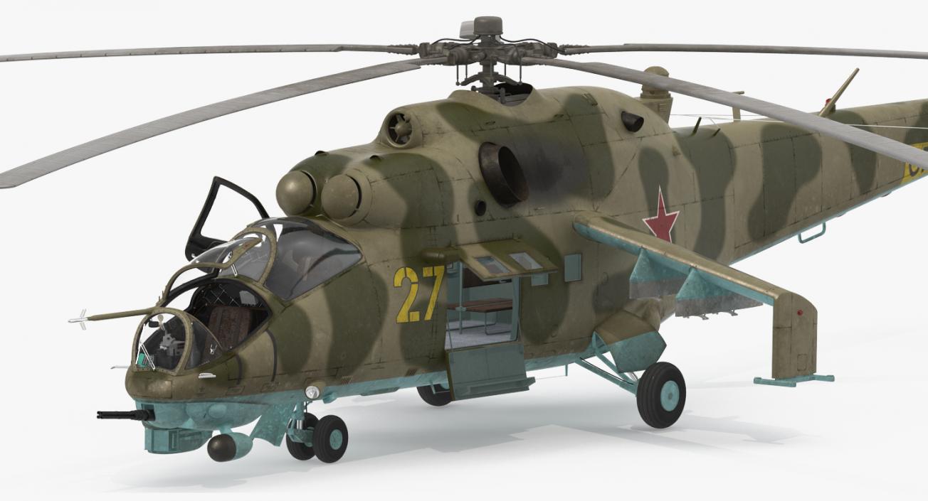 3D Russian Helicopter Mil Mi-24 model