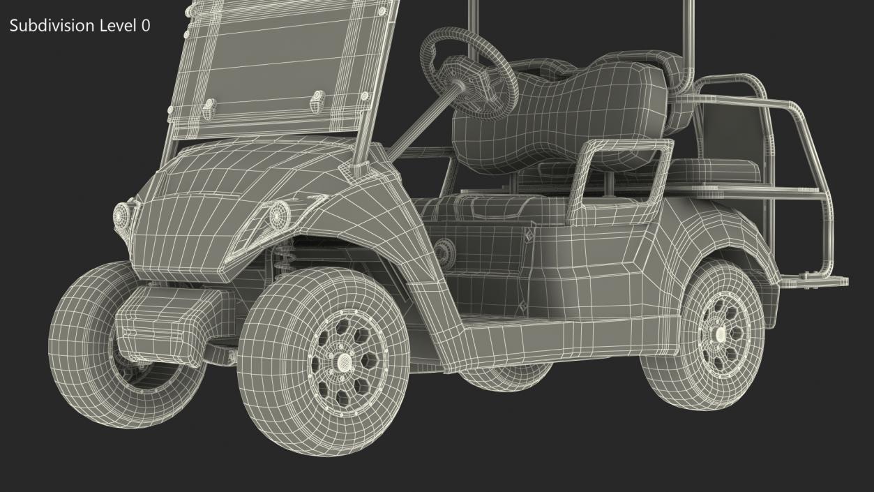 3D Golf Car with Gas Motor model